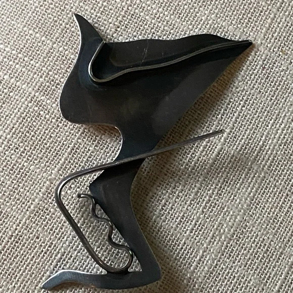 Vintage Brooch Sterling Silver Ed Wiener Signed Artist Piece modernist dancer - Picture 5 of 14